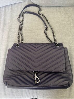 Rebecca Minkoff Quilted Chevron Shoulder Bag in Deep Plum